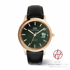 ساعت مچی اتوماتیک دنیل ولینگتون (Daniel Wellington) مدل DW00100757 (کالکشن آیکونیک، موتور ژاپنی، صفحه سبز، بند چرم مشکی)