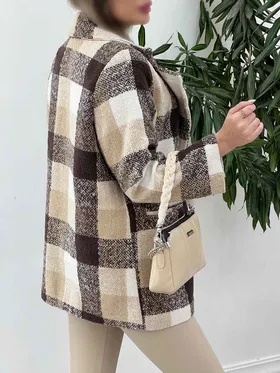 پالتو چهارخونه دو دکمه رونیسا