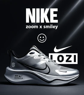 کفش کتانی مردانه و زنانه طوسی مشکی NIKE zoom x smiley