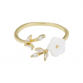 انگشتر زنانه طرح شکوفه سفید