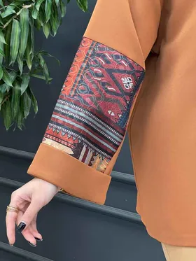 مانتو آستین پاکتی طرح دار