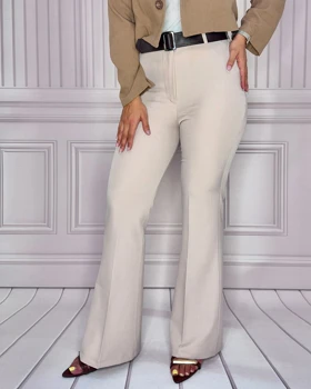 خرید شلوار بوتکات کرپ بزیاق کرم زنانه Women's Cream Baziag Crepe Bootcut Pants کد 70704