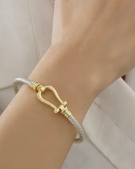 دستبند سفید طلایی فرد YSX