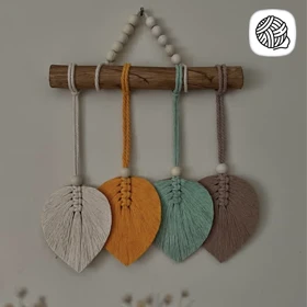 دیوار کوب مکرومه بافی مدل چکاو طول 40 سانتی متر