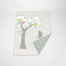 پتو دورپیچ نخی رزبرن طرح family love girl