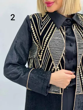 مانتو مخمل گلدوزی