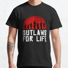 تیشرت با طرح Outlaws for life red dead redemption رد دد کد 12542