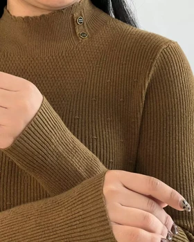 پلیور بافت یقه ایستاده 2 دکمه کد 5384