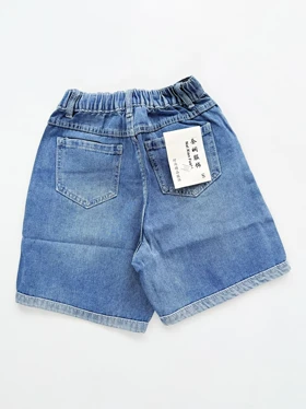 شورتک کوتاه زنانه جین پاچه پاکتی گلدوزی