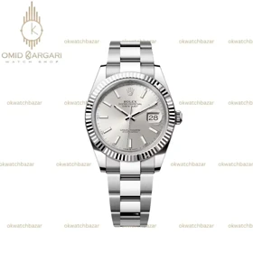 ساعت مچی رولکس سوئیسی بند اویستر سیلور صفحه طوسی Rolex Datejust