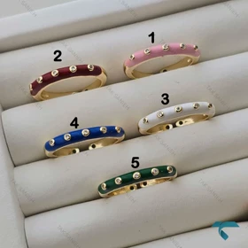 رینگ میناکاری نگین‌دار Ring-8689-L