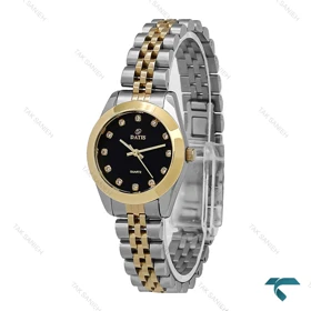 ساعت داتیس زنانه D8889 دورنگ طلایی صفحه مشکی Datis-6908-L