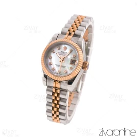 ساعت رولکس دیت جاست زنانه دورنگ رزگلد نقره ای 102316