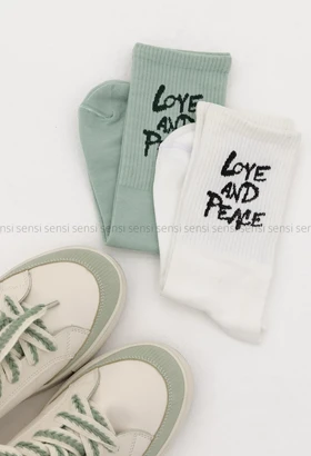 جوراب love ساق‌دار پنبه کد1005214