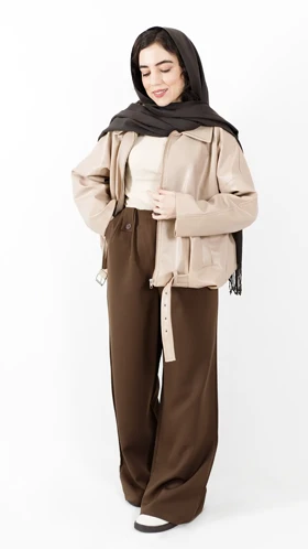 بامبر جکت چرم pull&bear