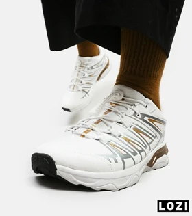 کفش کتانی بزرگ پا سفید طلایی سالومون Salomon X ULTRA