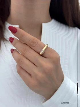 انگشتر دامله سه لاین نگین