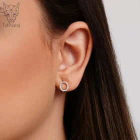 گوشواره سیلور سیرکل الماس ژوپینگ