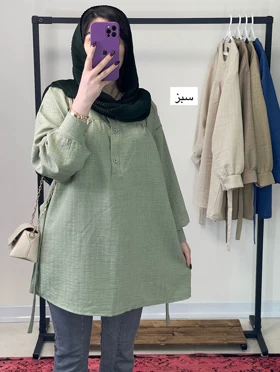 تونیک مانتویی جنس شانتون نخ
