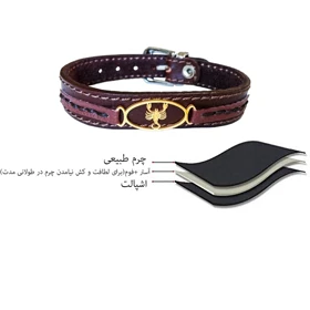 دستبند چرم وارک طرح نماد آبان مدل پرهام کد rb65