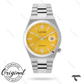 ساعت اتوماتیک لاکسمی 8559-2 مردانه سیلور صفحه زرد Laxmi-9533-G