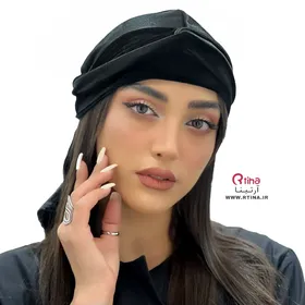 دستمال سر دورگ مشکی مخمل بند بلند (کلاسیک)
