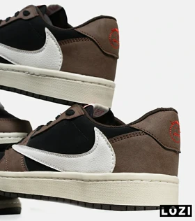 کفش کتانی مردانه قهوه ای مشکی نایک NIKE travis scott