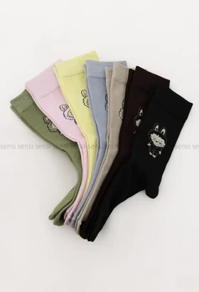 جوراب(Labubu)ساق‌دار پنبه کد1004998