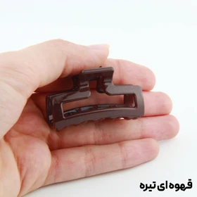 کلیپس دخترانه مدل مستطیلی کوچک دو رنگ (قهوه ای تیره)
