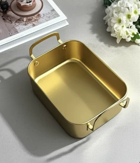 تابه سرو دسته دار مستطیل طلایی