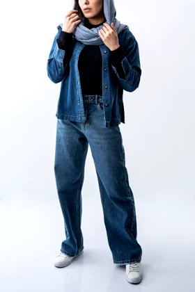 شومیز آستین بلند جین زنانه