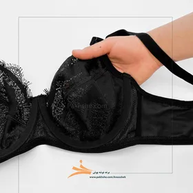 سوتین کاپ سی فنردار دانتلی فول کاور مشکی برند نوشه پوش