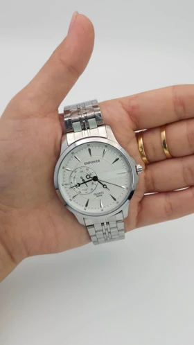 ساعت مچی مردانه امپاور Empower تمام استیل با موتور کوارتز (نقره ای صفحه سفید)