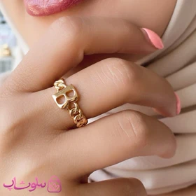 انگشتر زنانه ژوپینگ مدل حرف B فری سایز کد 90