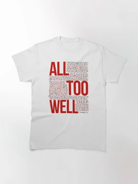 تیشرت کلاسیک تیلور سوئیفت | All Too Well (all lyrics) in White کد 239175