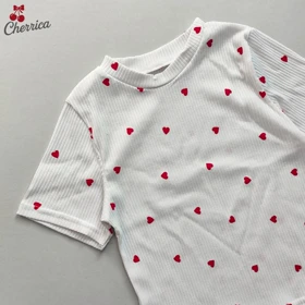 کراپ قلبی آستین کوتاه کبریتی کد 8