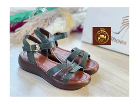 صندل چرم لژدار تابستانی طبی زنانه کد(131)