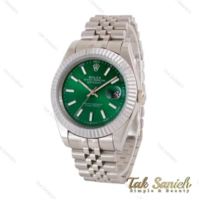ساعت رولکس مردانه دیت جاست 2 نقره ای صفحه سبز Rolex-5005-G