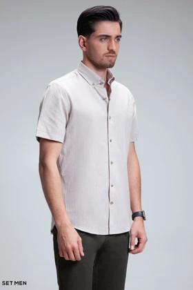 پیراهن مردانه آستین کوتاه لینن