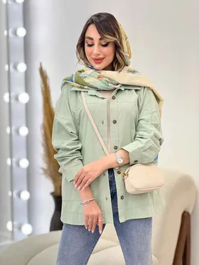 مانتو دو جیب برش‌دار روژین