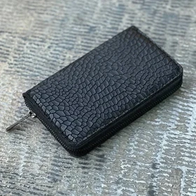 کیف جا کارتی زنانه و دخترانه تک زیپ کوچک سنگی مشکی مدل MSN92-39