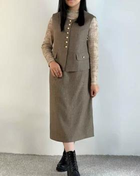 ست سه تیکه بلوز+جلیقه+دامن کد 5530