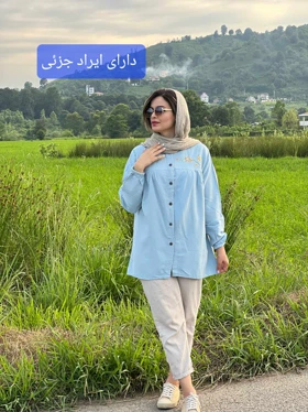 شومیز مانتویی گلی ( دارای ایراد جزئی )