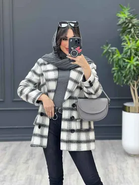 پالتو چهارخونه شش دکمه