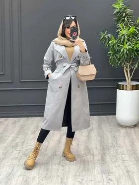 بارانی بلند ژیله دکمه