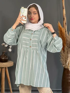 تونیک لینن نخ راه راه کد 1140