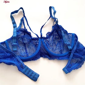 ست شورت و سوتین زنانه گیپور فانتزی نانسی آبی کد 4691-8585