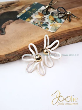 گوشواره زنانه رزین استیل کد E1204 (سفید)