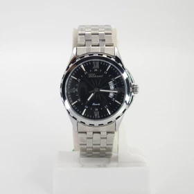 ساعت مچی مردانه چنکسی Chenxi CX016G رنگ ثابت و تاریخ دار (نقره ای با صفحه مشکی)