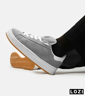 کفش کتانی مردانه طوسی سفید ADIDAS stan smith